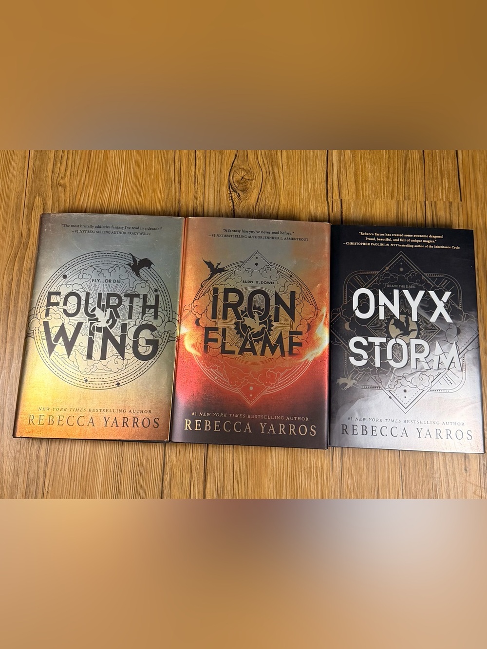 Rebecca Yarros Empyrean 3 Book Hardcover Set Fourth Wing Iron Flame Onyx Storm